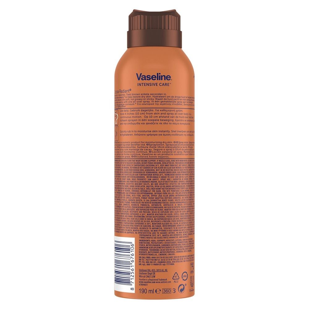Intensive Care Cocoa Radiant Spray Body Moisturiser 190ml | Set-of-9