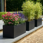 Zinc Galvanised Trough Planter | 75cm x 32cm x 32cm | Matte Black