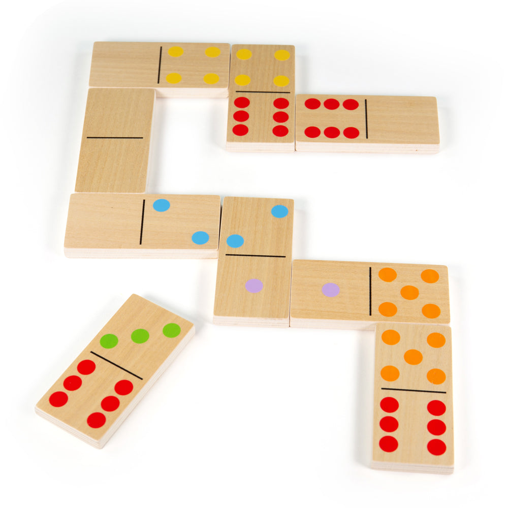 Wooden Jumbo Dominoes Set, Includes 28 Pieces