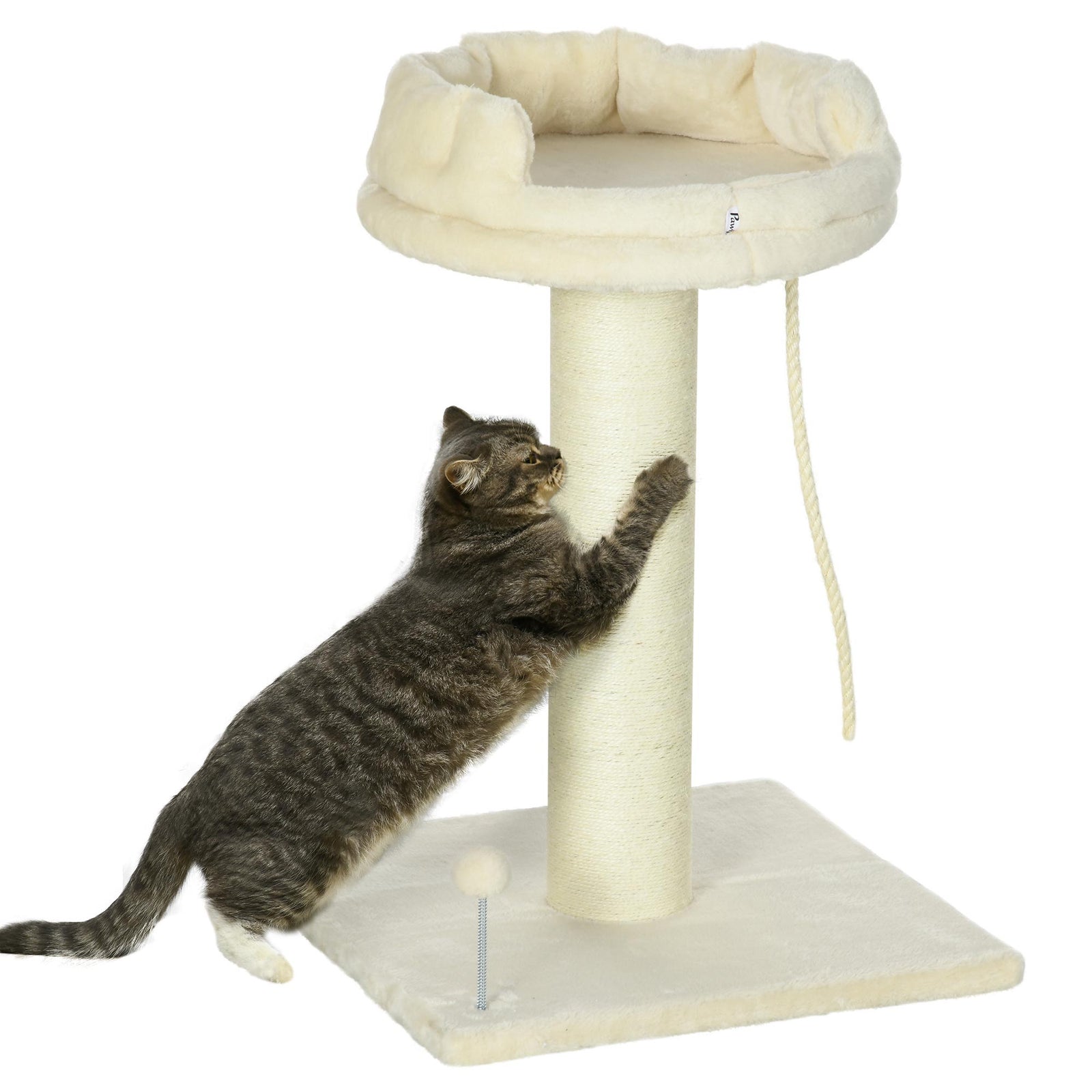 Cat Tree For Indoor Cats Kitten Tower W/ Sisal Scratching Post - Cream
