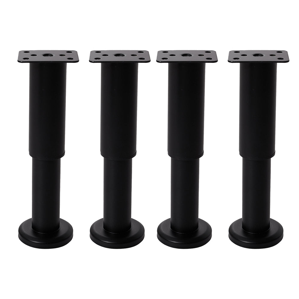Set Of 4 Adjustable Metal Furniture Legs For Cabinet Table Feet Replacement | Small | Black