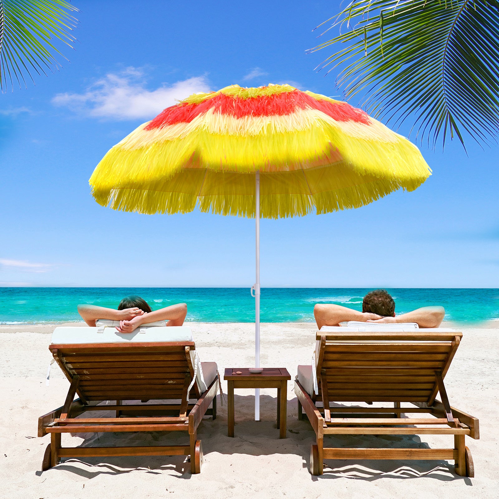 1.6m Hawaii Beach Sun Umbrella - Folding Parasol | Multi Colour