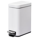 5l Steel Waste Trash Can Pedal Rubbish Garbage Storage | One Size | White