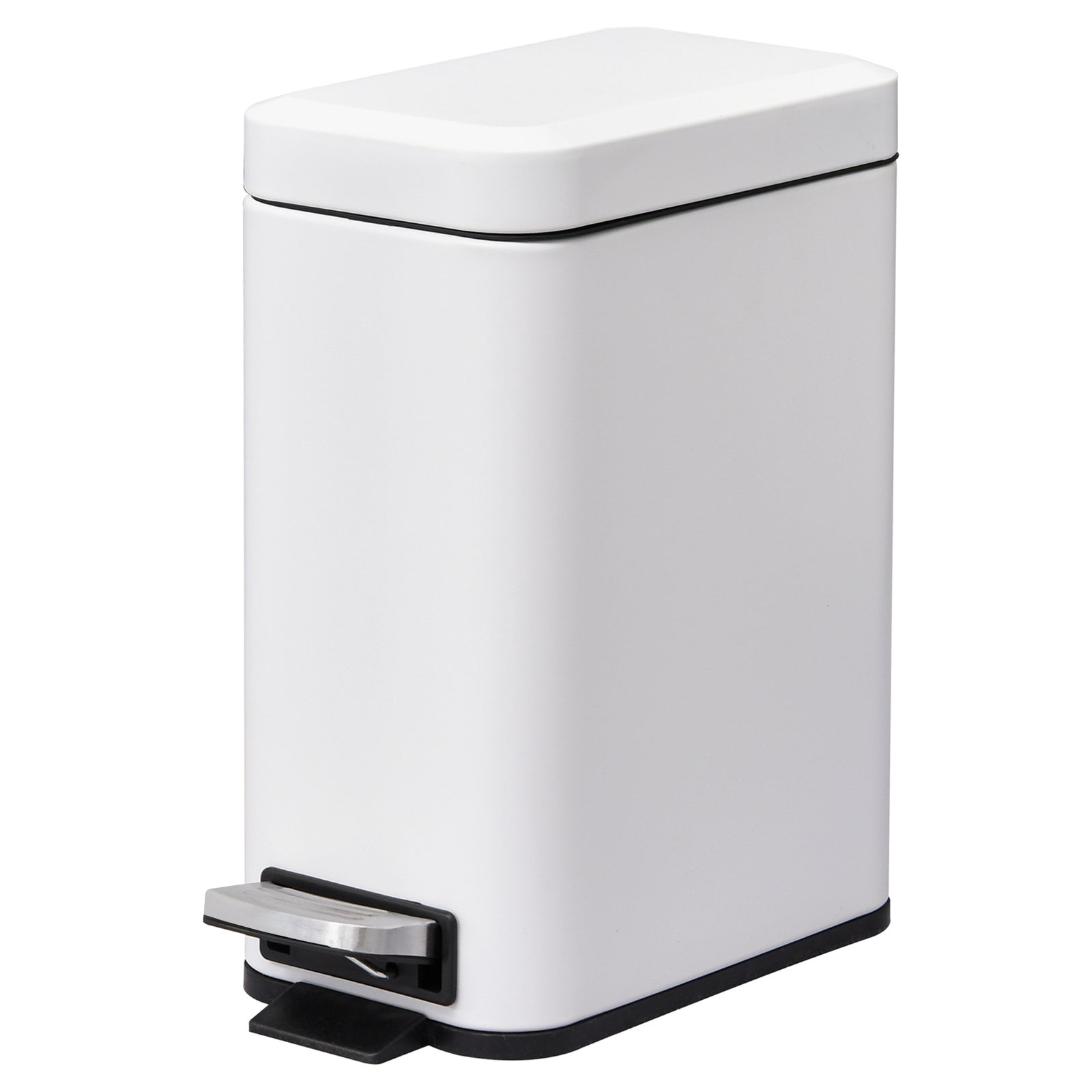 5l Steel Waste Trash Can Pedal Rubbish Garbage Storage | One Size | White