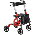 Lightweight Walking Frame With Seat And Backrest | Red