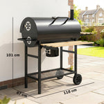 Charcoal Bbq Grill With Foldable Shelves