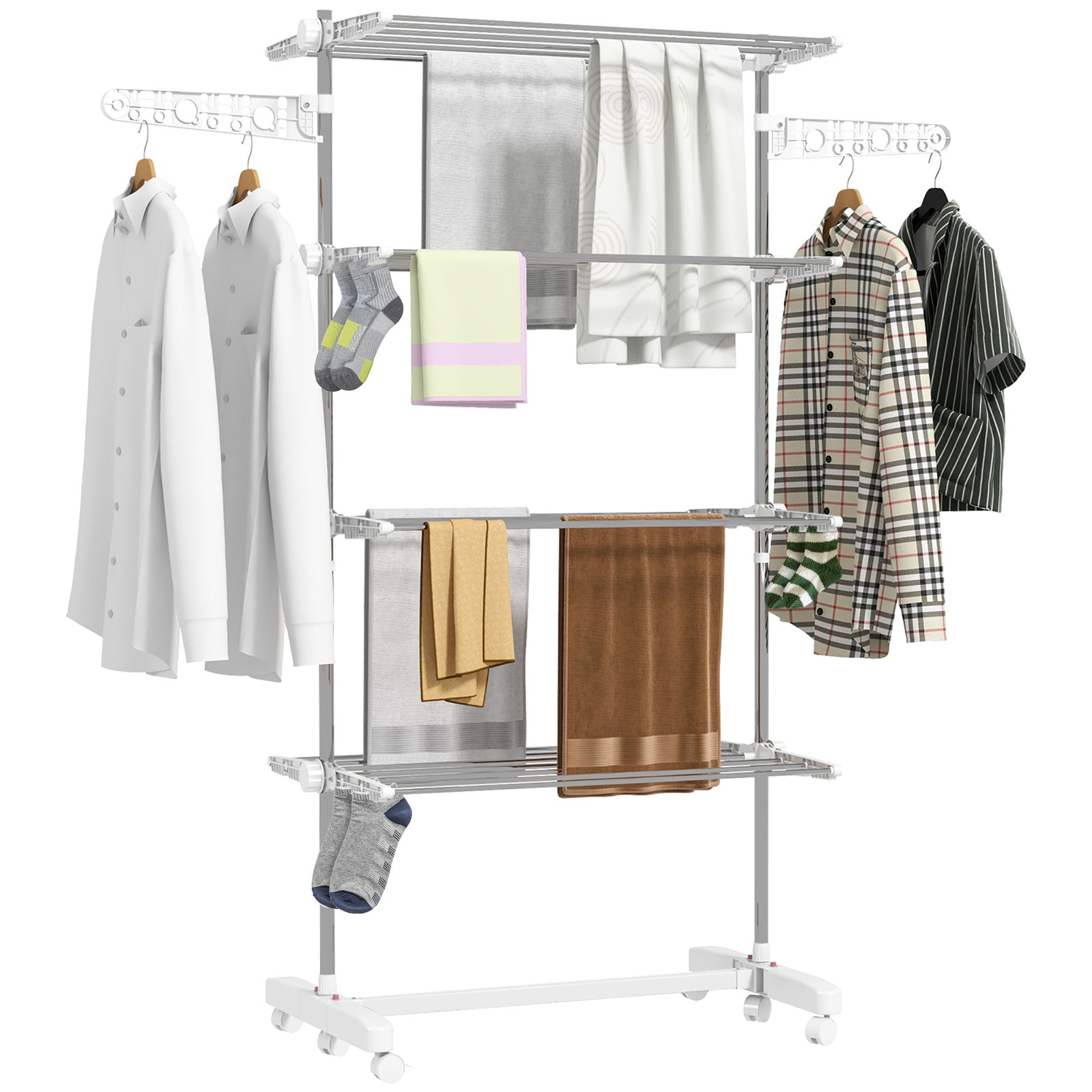 3/4 Tier Clothes Airer Stainless Steel Clothes Drying Rack | Large | White