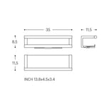 Bathroom Shelf, Organizer, Glass Wiper, Gold Pvd Architect S+ Collection
