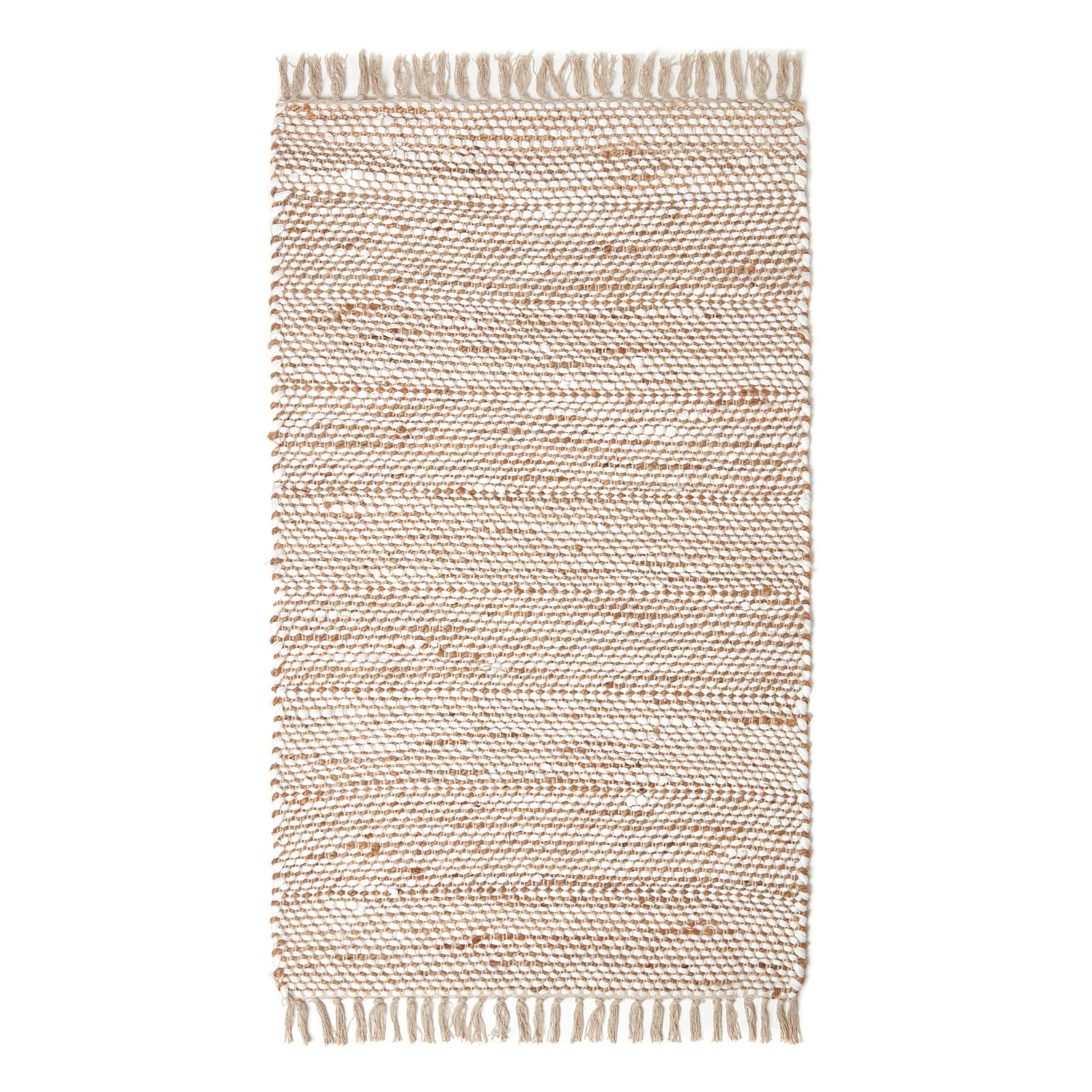 Horizon Neutral Chevron Hemp Chindi Rug | 120cm x 180cm | Natural