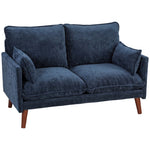 2 Seater Sofa, Modern Loveseat With Spring Cushions, Wide Seat | Blue