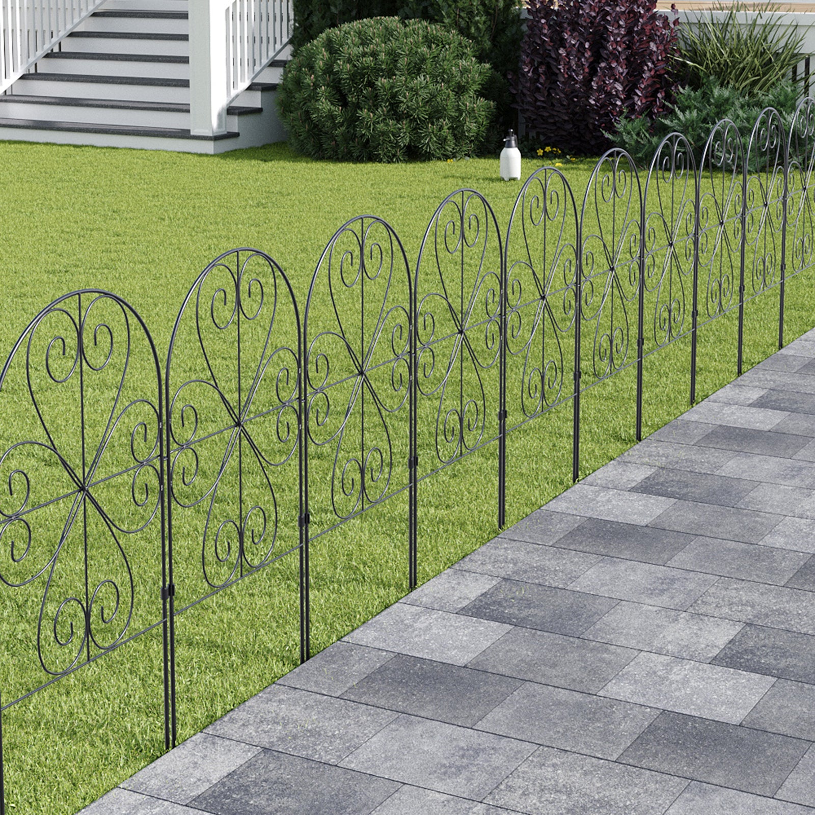 Breeins 10pcs Decorative Garden Fence Panels With Arched Design