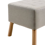 Linen Upholstered Footstool | Light Grey