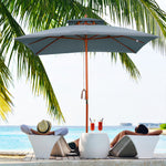 3x3m Folding Bamboo Parasol With 2 Pulley | Dark Gray
