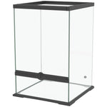 Glass Reptile Terrarium, Vivarium For Lizards, Frogs, Snakes, Turtles | Black