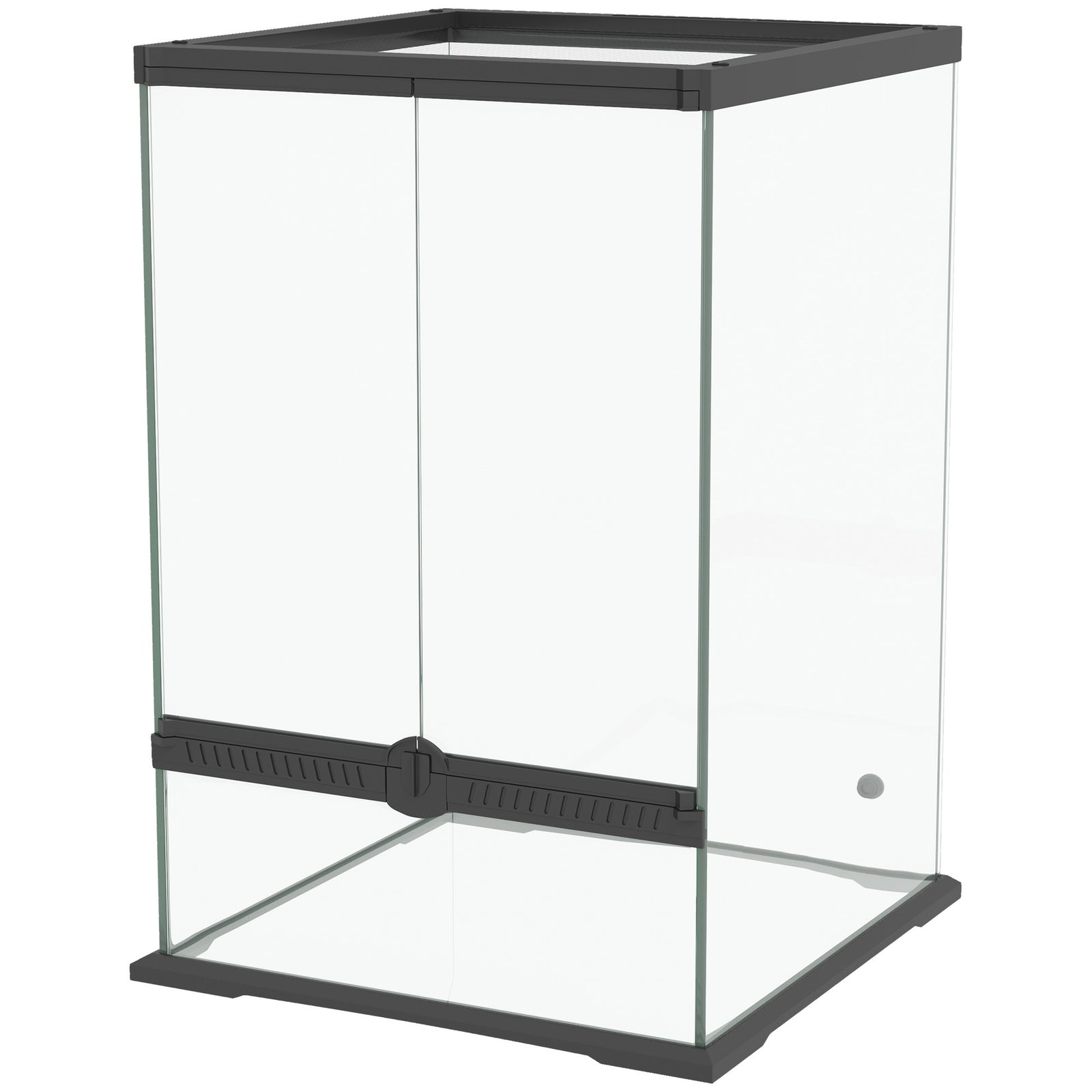 Glass Reptile Terrarium, Vivarium For Lizards, Frogs, Snakes, Turtles | Black