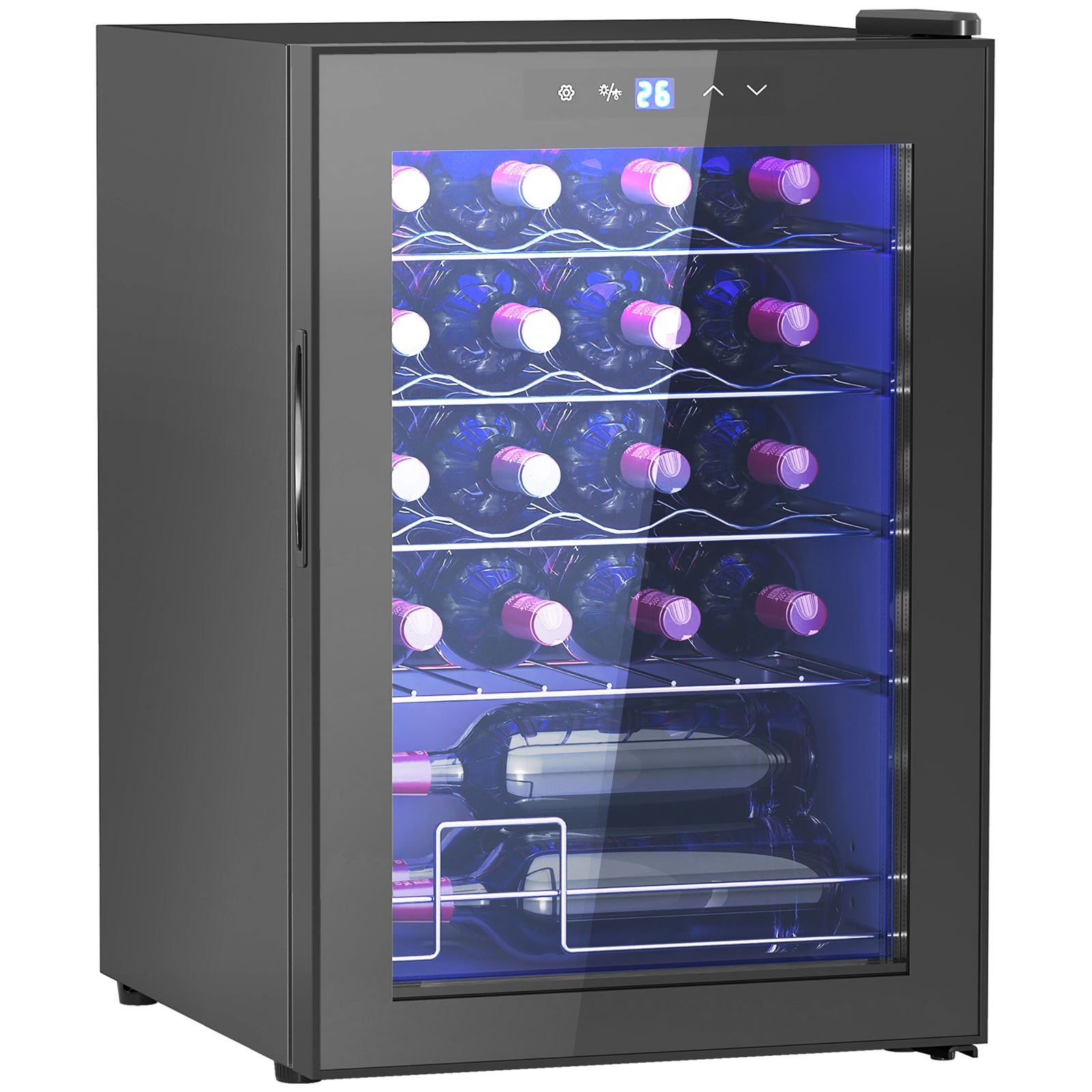 Freestanding Wine Cooler Fridge With Glass Door 20 Bottle