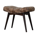 Solid Wood Leopard Print Curved Bench