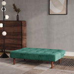 Small Modern 2-seater Padded Convertible Sofa Bed With Wooden Legs | Green