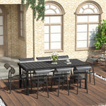 Aluminum Outdoor Garden Dining Table For 8, Black