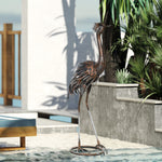 Heron Garden Statue, Metal Garden Gift W/ Stakes