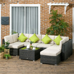 Rattan Outdoor Garden Furniture Patio Corner Sofa Set | Brown