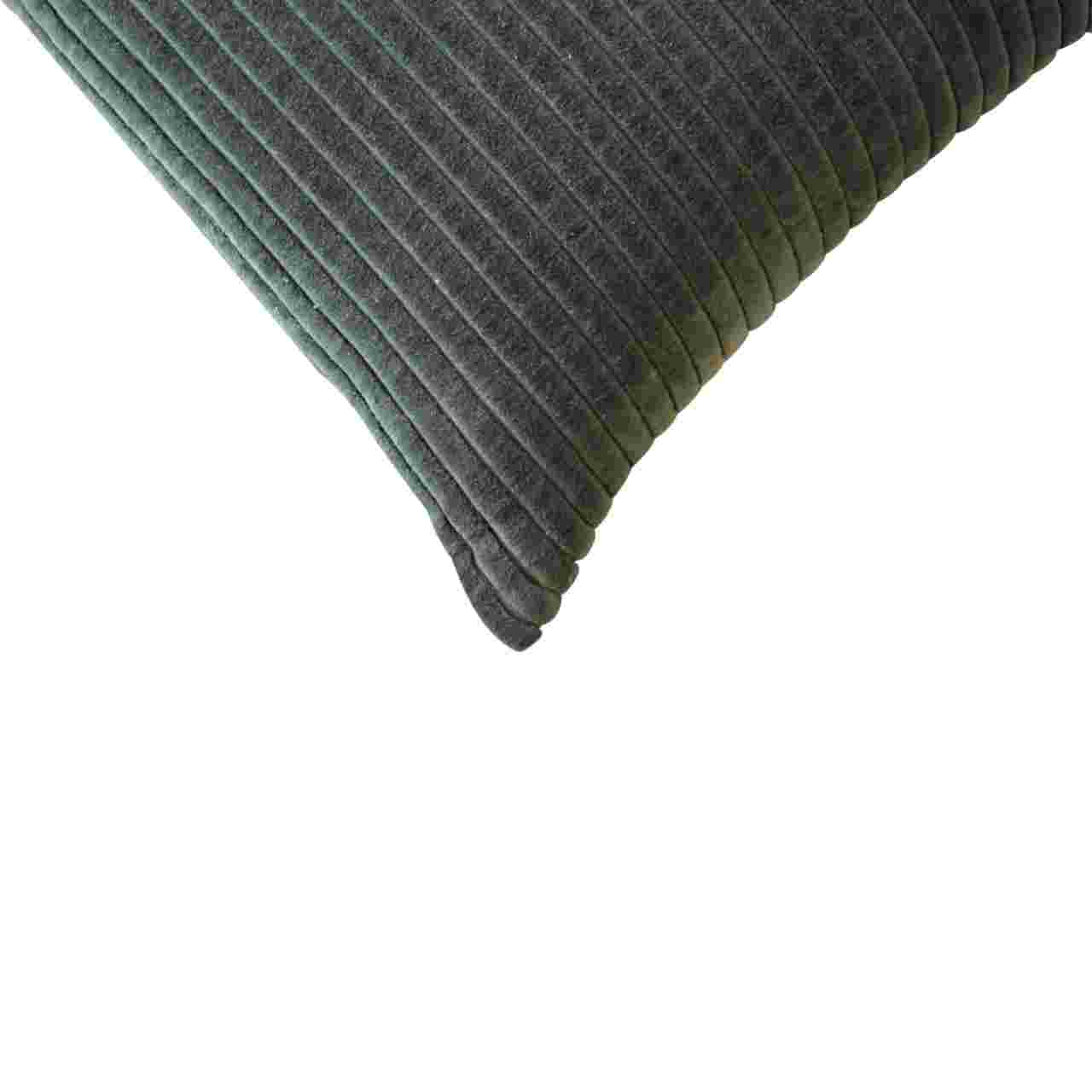 Ribbed Cushion Set, Velvet Fabric | Set-of-2 | Green