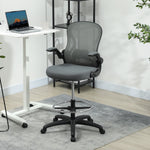 Draughtsman Chair Mesh Chair With Footrest | Charcoal Grey