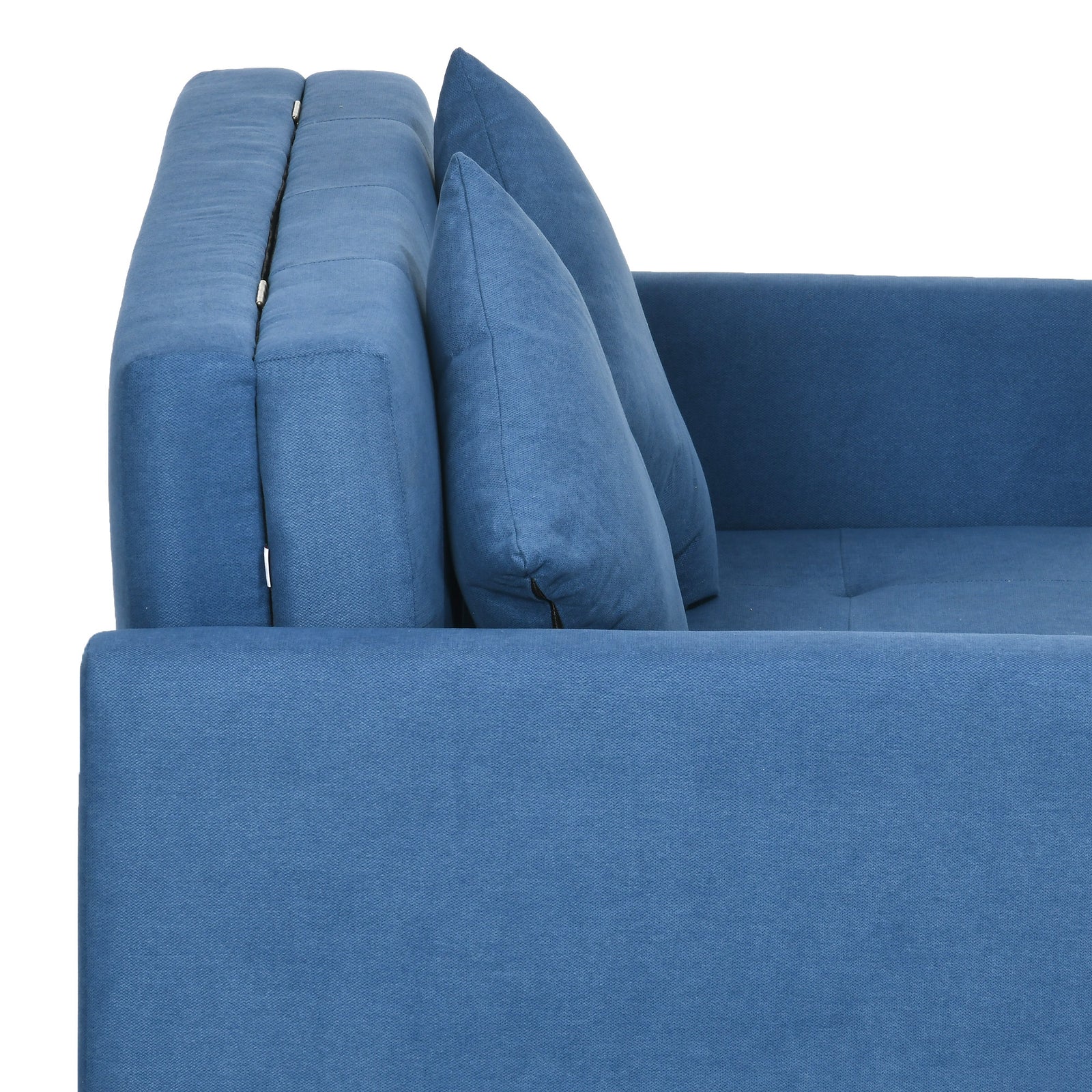 2 Seater Sofa Bed Convertible Bed Settee 2 Cushions Storage | One Size | Blue