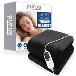 Deluxe Xl Electric Throw Heated Double Over Electric Blanket Soft Fleece 9 Heat & 12 Timer Settings | XL | Black