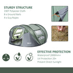 4-5 Person Camping Tent Dome Pop-up Tent  With Windows | Dark Green