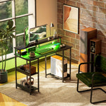 Computer Desk Reversible Home Office Desk With Storage | Black