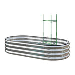 Galvanized Metal Raised Garden Bed – Elevated Planter Box With Safety Edging, Silver, 120cm/160cm W X 80cm D X 30cm H | Large | Silver