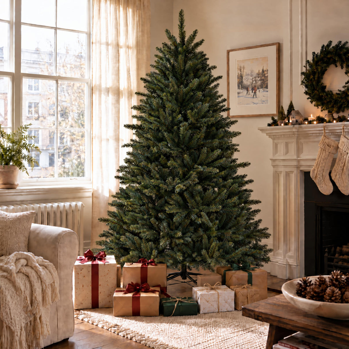 Artemis Home Wrencombe Pre-lit Pe Artificial Christmas Tree - Warm White Leds