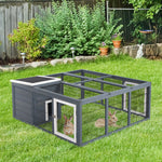 Rabbit Hutch Small Animal Guinea Pig House With Openable Roof Dark Grey