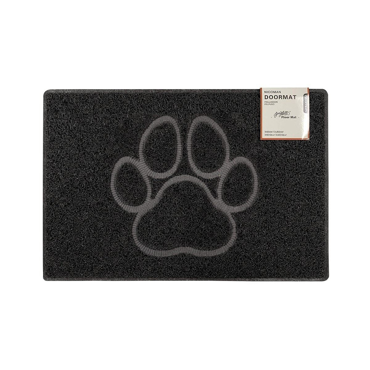 Paw Embossed Doormat | Medium | Black