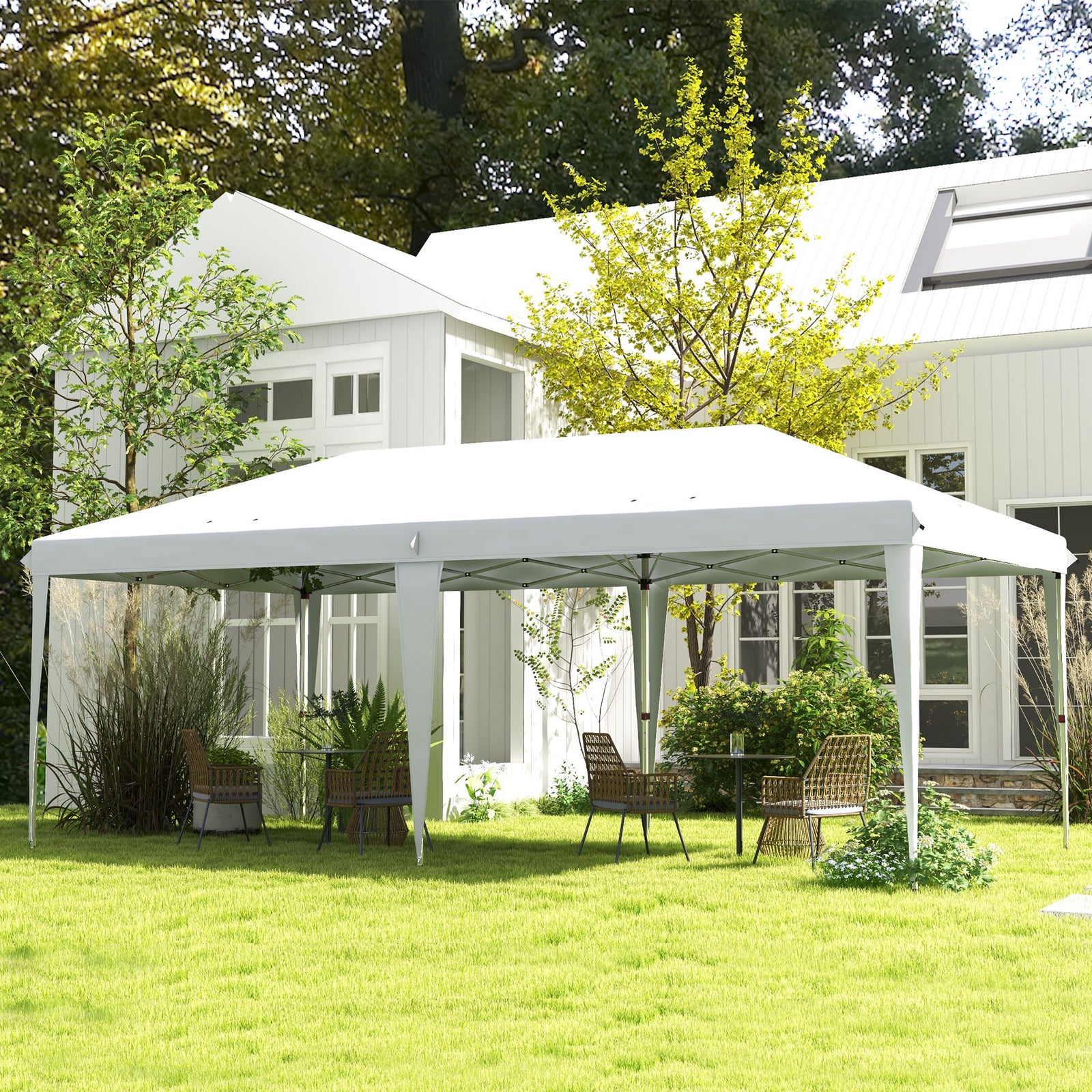 3 X 6 M Pop Up Gazebo Patio Party Event Heavy Duty Canopy | White