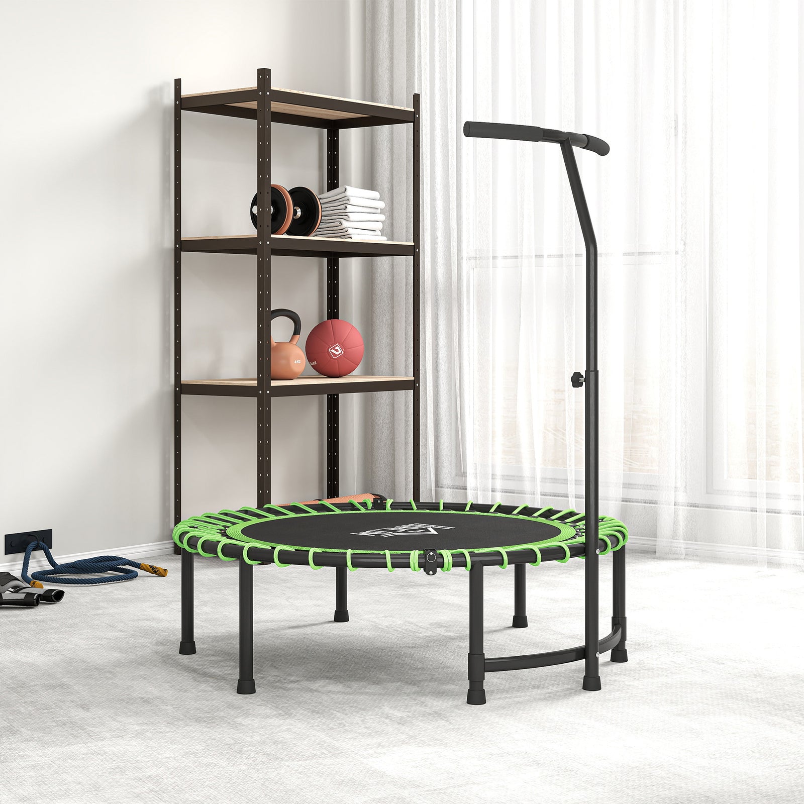 Trampoline Outdoor Bouncer Jumper Adjustable Handle | Green