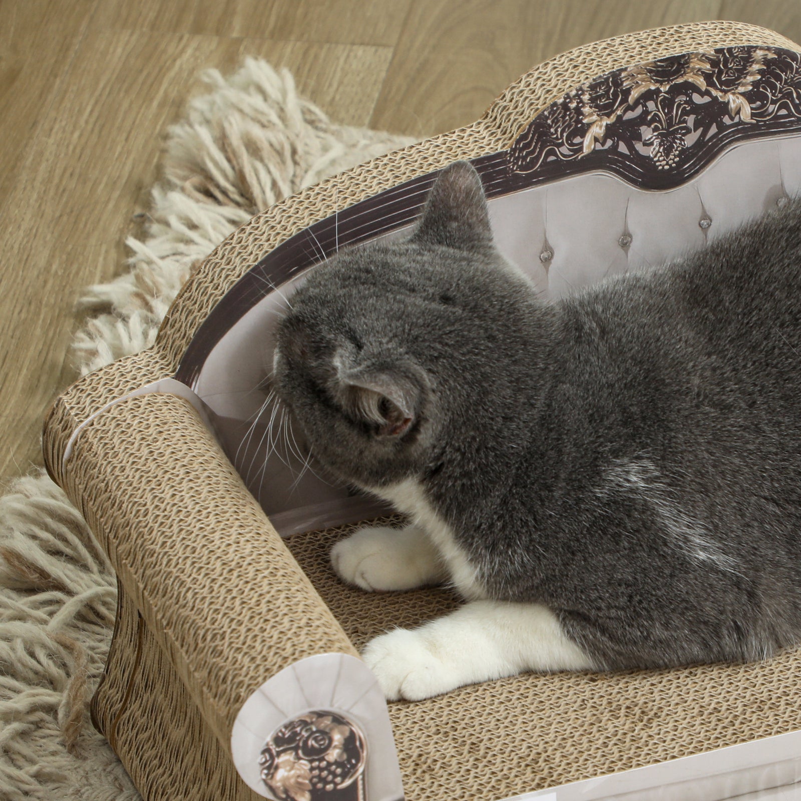 Cat Scratching Board With Organic Catnip For Indoor Cats, Brown