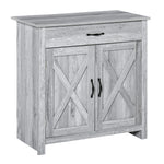 Farmhouse Barn Door Sideboard Buffet Cabinet Coffee Bar