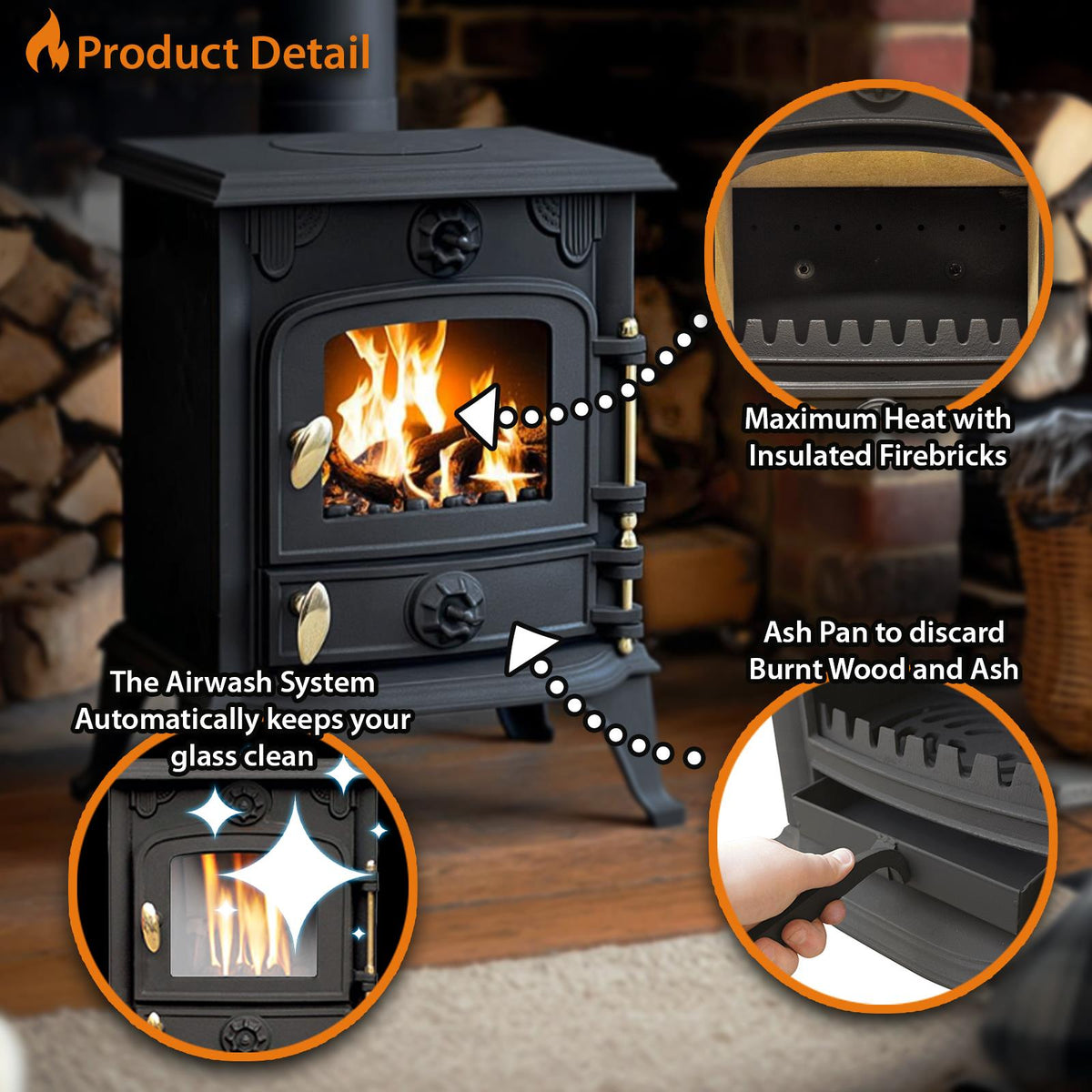 Cast Iron Multifuel Stove | 5kw | Cast Iron