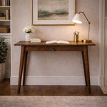 Artisan Furniture Solid Wood Nordic Writing Desk In Classic Grey