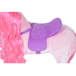 Child Boys Walking Horse Riding Toy Plush Walk Pony Wheels W/ Sound | Pink
