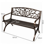 Garden Bench, Butterfly Cast Iron Outdoor Bench,300kg Metal, Bronze | Bronze