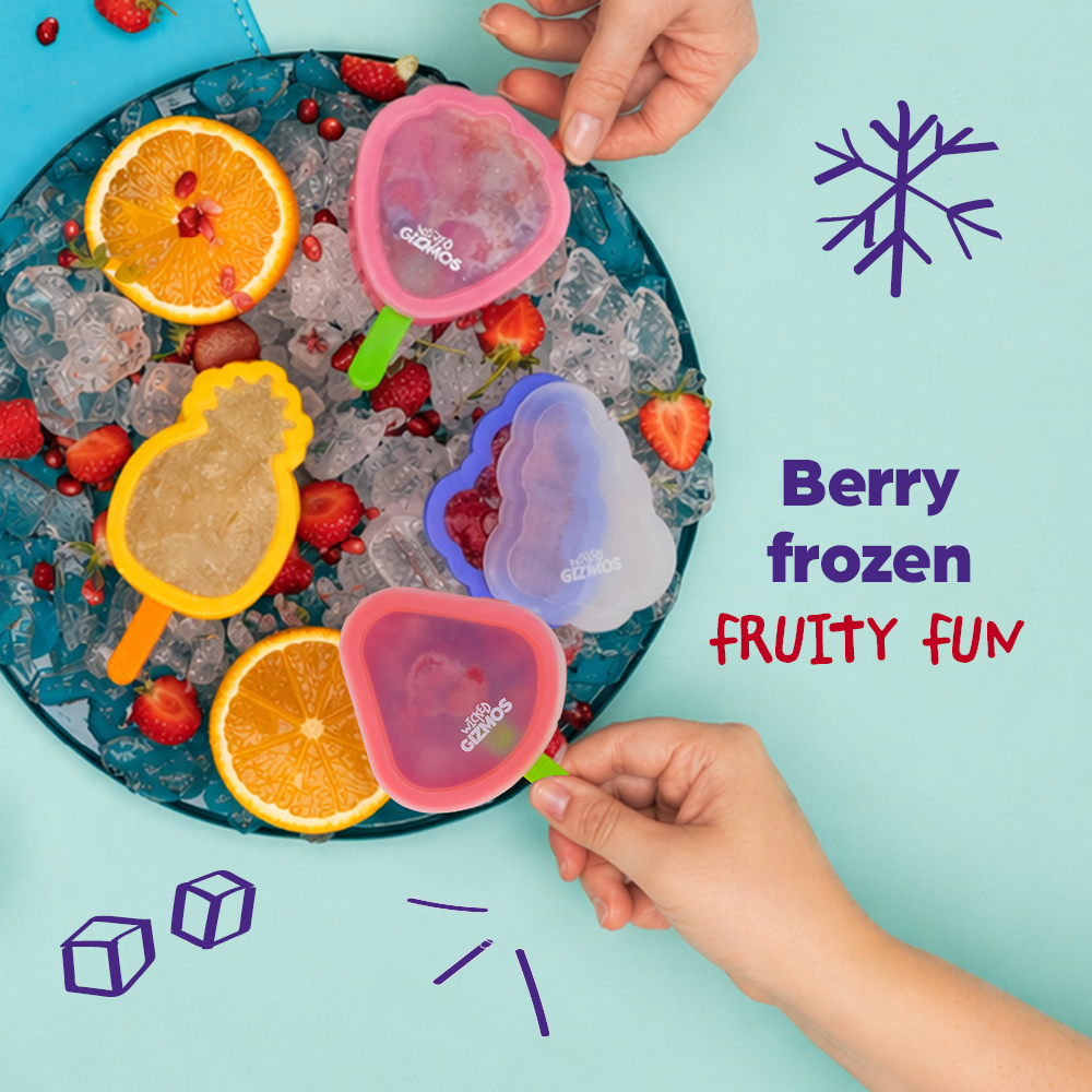 4 Fruit-shaped Ice Lolly Moulds - Bpa Free Summer Treats
