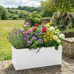 Zinc Galvanised Trough Planter | 70cm x 24cm x 24cm | White