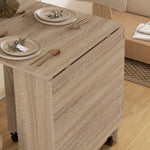 Mobile Drop Leaf Dining Table Folding Desk W/wheels  Shelves | Natura