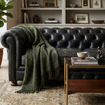 Pure Handmade Halo Wool Blend Bed & Sofa Throw Blanket | 130cm x 170cm | Forest Green