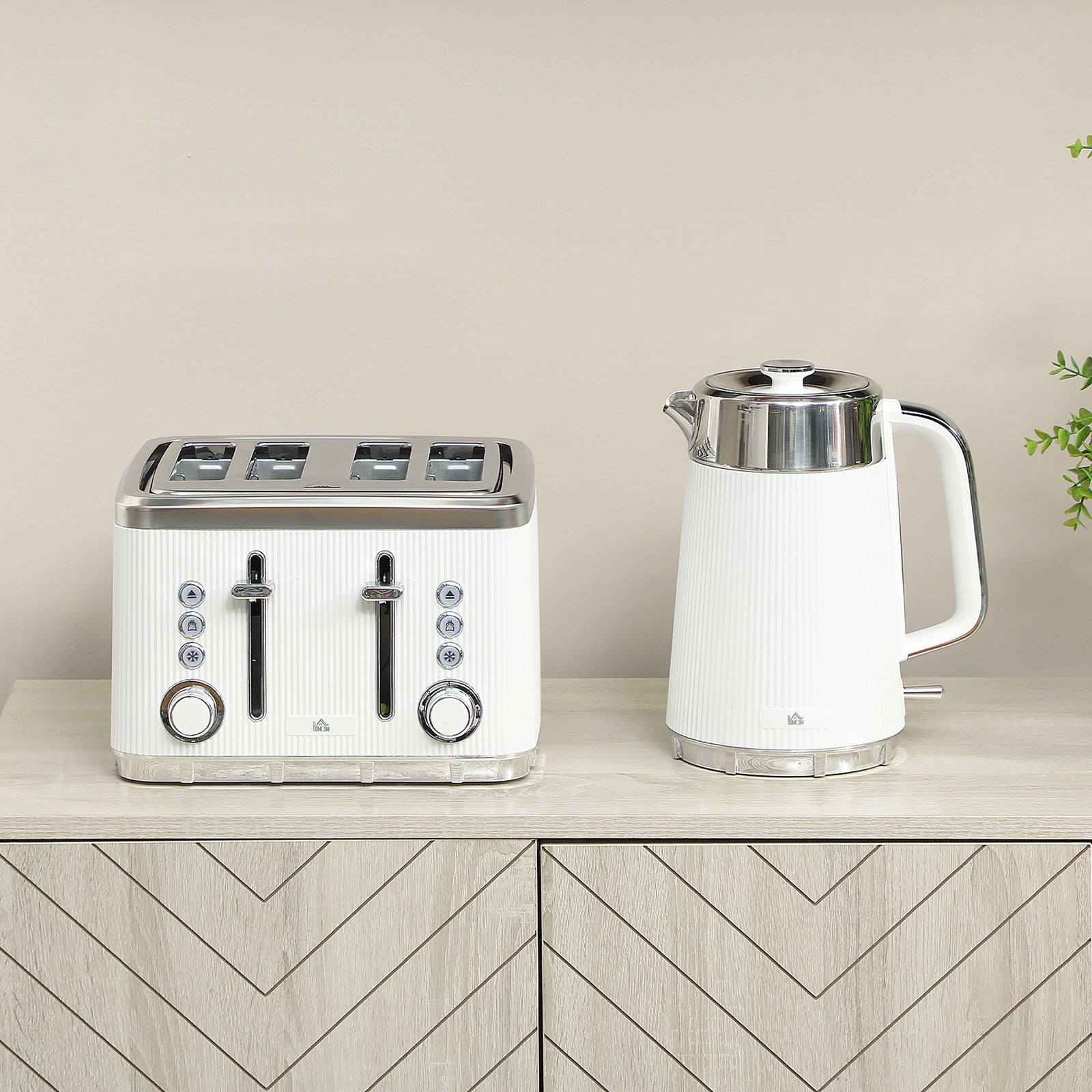 Rapid Boil Kettle & Toaster Set | White