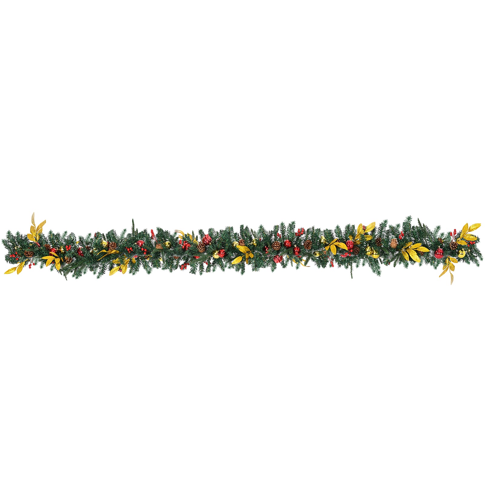 2.7m Artificial Christmas Garland Pine Cones