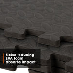 Interlocking Gym Mat - Corrugated Black